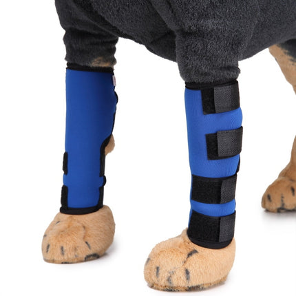 Pet Knee Pads Dog Leg Guards Pet Protective Gear Surgery Injury Sheath, Size: S(HJ03 Classic Blue)-garmade.com