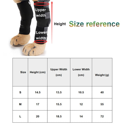 Pet Knee Pads Dog Leg Guards Pet Protective Gear Surgery Injury Sheath, Size: S( HJ28 Reflective With Support Bar Black)-garmade.com
