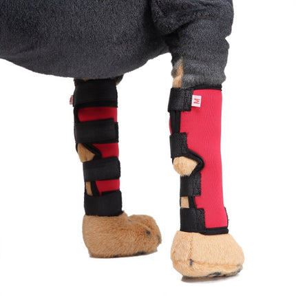Pet Knee Pads Dog Leg Guards Pet Protective Gear Surgery Injury Sheath, Size: M(HJ02 Classic Red)-garmade.com