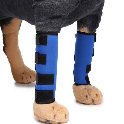 Pet Knee Pads Dog Leg Guards Pet Protective Gear Surgery Injury Sheath, Size: M(HJ03 Classic Blue)-garmade.com