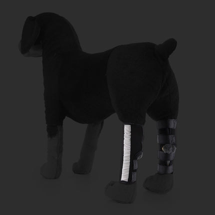 Pet Knee Pads Dog Leg Guards Pet Protective Gear Surgery Injury Sheath, Size: M(HJ11 Reflective Red)-garmade.com