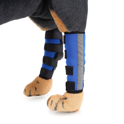 Pet Knee Pads Dog Leg Guards Pet Protective Gear Surgery Injury Sheath, Size: M(HJ12 Reflective Blue)-garmade.com