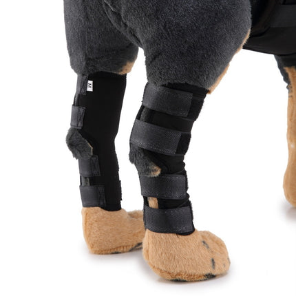 Pet Knee Pads Dog Leg Guards Pet Protective Gear Surgery Injury Sheath, Size: L(HJ01 Classic Black)-garmade.com