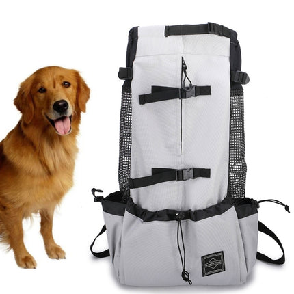Ventilated And Breathable Washable Pet Portable Backpack, Size: L(Light Grey)-garmade.com