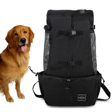 Ventilated And Breathable Washable Pet Portable Backpack, Size: XL(Black)-garmade.com