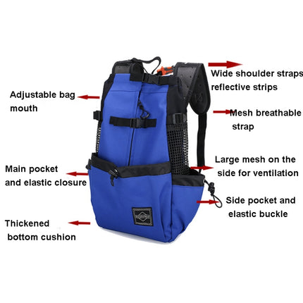 Ventilated And Breathable Washable Pet Portable Backpack, Size: XL(Blue)-garmade.com