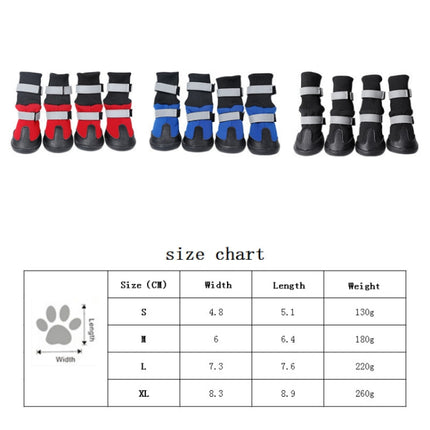 Pet Long-Tube Shoes Medium & Large Dogs Outdoor Wear-Resistant Snow Boots, Size: L(Blue)-garmade.com