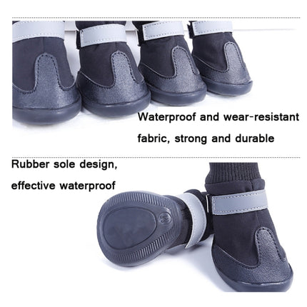 Pet Long-Tube Shoes Medium & Large Dogs Outdoor Wear-Resistant Snow Boots, Size: XL(Blue)-garmade.com