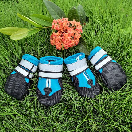 Wear-Resistant Non-Slip & Waterproof Pet Shoe Covers Medium And Large Dog Shoes(M Lake Blue)-garmade.com
