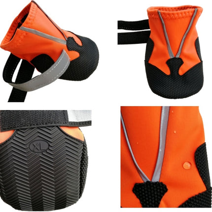 Wear-Resistant Non-Slip & Waterproof Pet Shoe Covers Medium And Large Dog Shoes(S Orange)-garmade.com