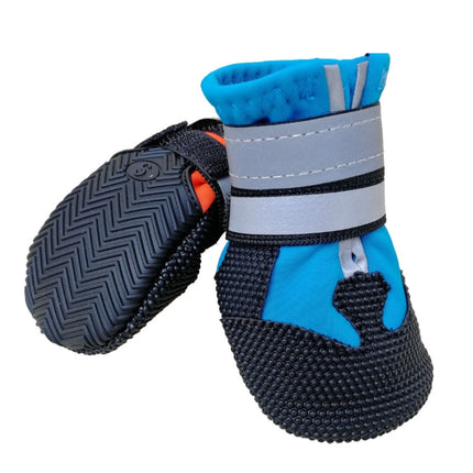 Wear-Resistant Non-Slip & Waterproof Pet Shoe Covers Medium And Large Dog Shoes(L Lake Blue)-garmade.com