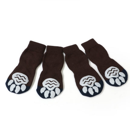 Pet Socks Cotton Anti-Scratch Breathable Foot Cover, Size: 3XL(Brown)-garmade.com