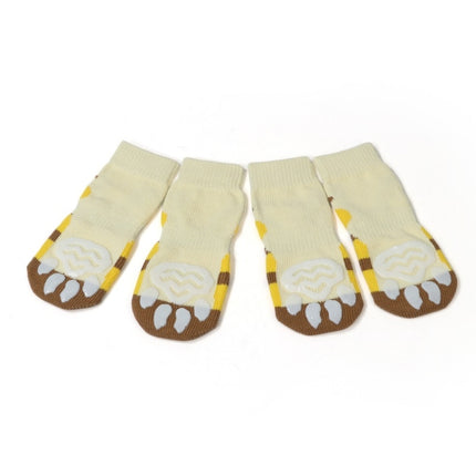 Pet Socks Cotton Anti-Scratch Breathable Foot Cover, Size: 3XL(Yellow Bee)-garmade.com