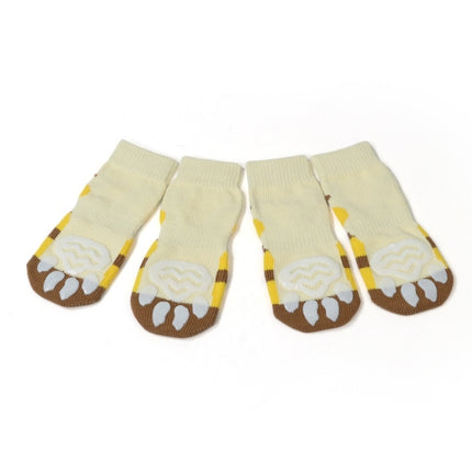 Pet Socks Cotton Anti-Scratch Breathable Foot Cover, Size: 4XL(Yellow Bee)-garmade.com