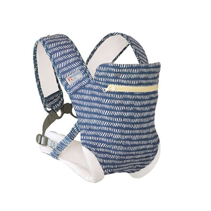 Kangaroo Baby Portable Multifunctional Baby Carrier Front Hold Baby Breathable Carrier(White Strips On Blue Background)-garmade.com