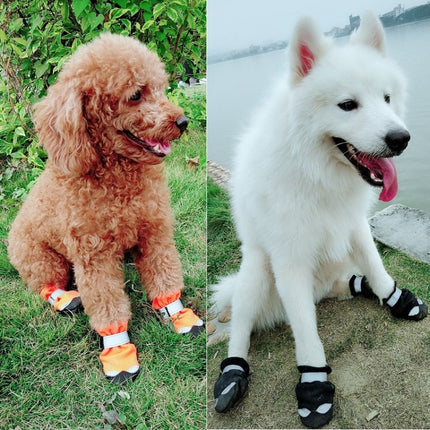 Pet Waterproof Non-Slip Wear-Resistant Snow Boots Four Seasons Dog Shoes, Size: 2(Orange)-garmade.com