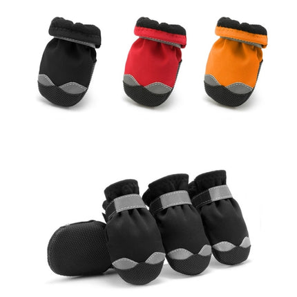 Pet Waterproof Non-Slip Wear-Resistant Snow Boots Four Seasons Dog Shoes, Size: 4(Black)-garmade.com