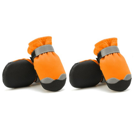 Pet Waterproof Non-Slip Wear-Resistant Snow Boots Four Seasons Dog Shoes, Size: 7(Orange)-garmade.com
