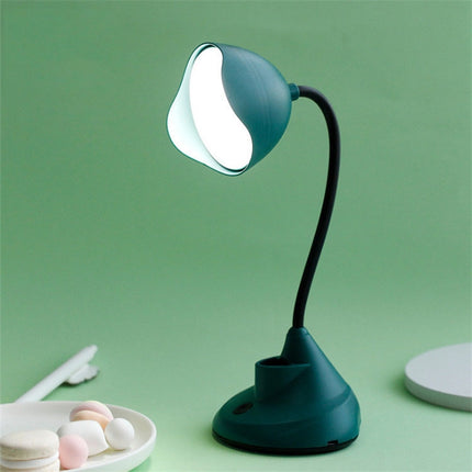 2 PCS Bedroom Bedside Dormitory Desk Study Eye Potection Desk Lamp(FY7712 Dark Green)-garmade.com