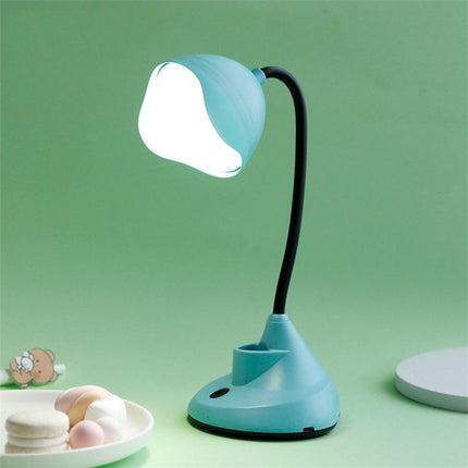 2 PCS Bedroom Bedside Dormitory Desk Study Eye Potection Desk Lamp(FY7712 Blue)-garmade.com