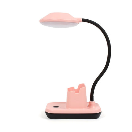 2 PCS Bedroom Bedside Dormitory Desk Study Eye Potection Desk Lamp(FY7714 Pink)-garmade.com
