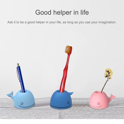 3 PCS Silicone Whale Toothbrush Holder Desktop Office Pen Holder(Pink)-garmade.com