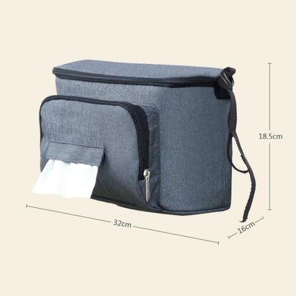 Baby Stroller Bag Mummy Bag Stroller Accessories Hanging Bag(Dark Blue)-garmade.com