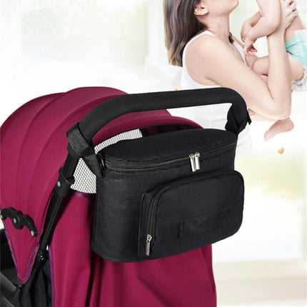 Baby Stroller Bag Mummy Bag Stroller Accessories Hanging Bag(Gray)-garmade.com