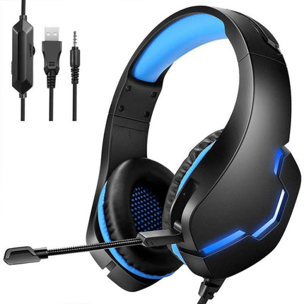 J10 Wired Gaming Headset Gaming Luminous Headset(Dark Blue)-garmade.com