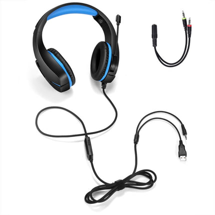 J10 Wired Gaming Headset Gaming Luminous Headset(Dark Blue)-garmade.com