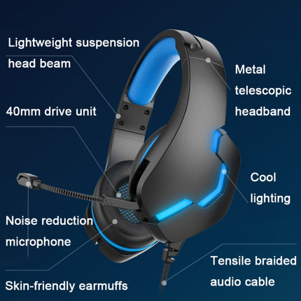 J10 Wired Gaming Headset Gaming Luminous Headset(Dark Blue)-garmade.com