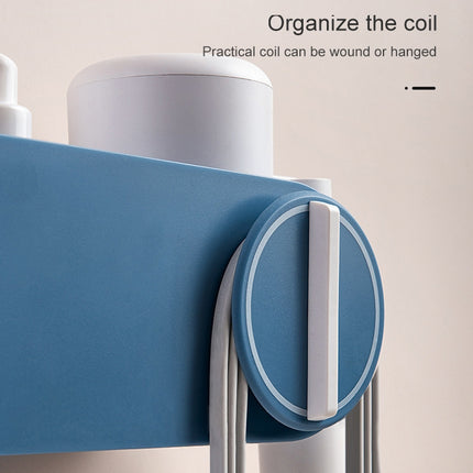 Hair Dryer Rack Free Punching Toilet Shelves(Blue)-garmade.com