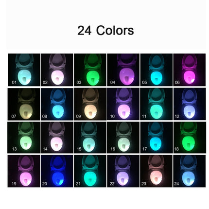 Toilet Hanging Type Human Body Movement Light Sensitive Response LED Night Light 24-Color Cycle Color Change-garmade.com