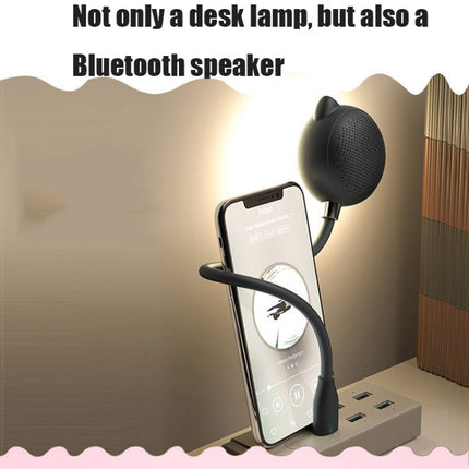 L3 USB Bluetooth Speaker Eye Protection Desk Light Bedroom Bedside Lamp(White)-garmade.com