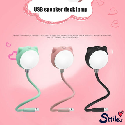 L3 USB Bluetooth Speaker Eye Protection Desk Light Bedroom Bedside Lamp(Pink)-garmade.com