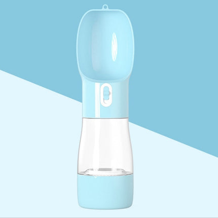 Pet Dual-purpose Accompanying Cup Segmented Water And Food Integrated Pet Cup Portable Waterer(Ice Lake Blue)-garmade.com
