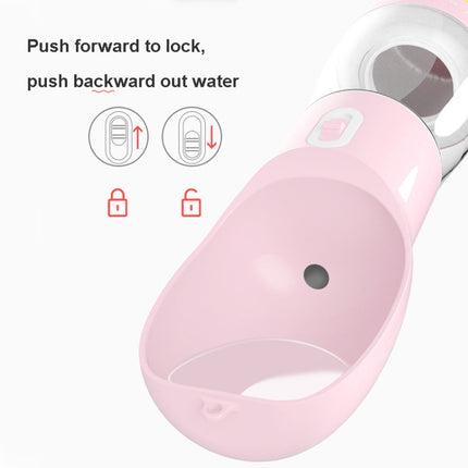 Pet Dual-purpose Accompanying Cup Segmented Water And Food Integrated Pet Cup Portable Waterer(Pink)-garmade.com
