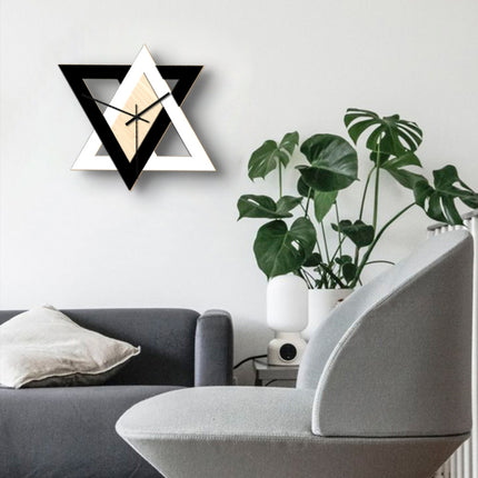 Personality Creative Wall Clock Retro Silent Minimalist Decorative Clock(Black and White)-garmade.com