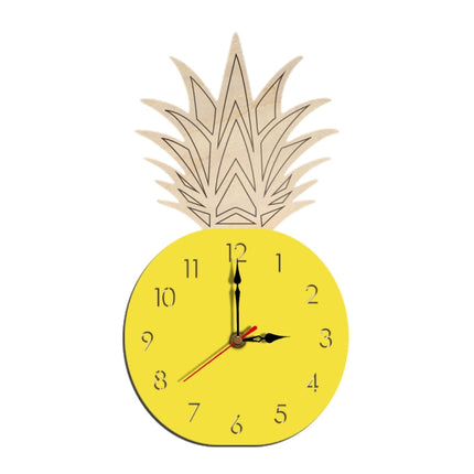 Fruit Personality Mute Wall Clock Acrylic Children Decoration Clock(B Yellow)-garmade.com