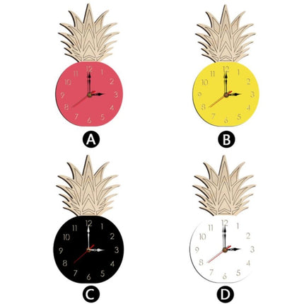 Fruit Personality Mute Wall Clock Acrylic Children Decoration Clock(C Black)-garmade.com