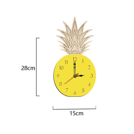 Fruit Personality Mute Wall Clock Acrylic Children Decoration Clock(C Black)-garmade.com