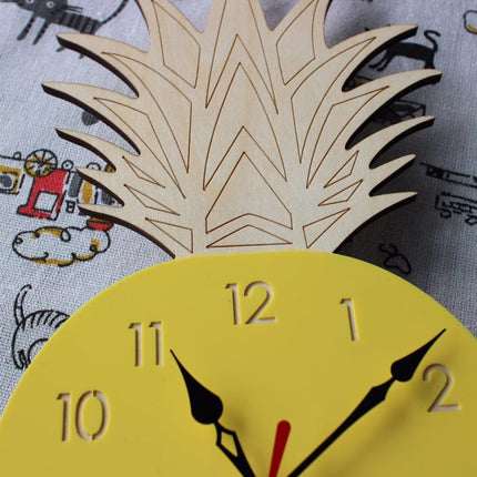 Fruit Personality Mute Wall Clock Acrylic Children Decoration Clock(B Yellow)-garmade.com