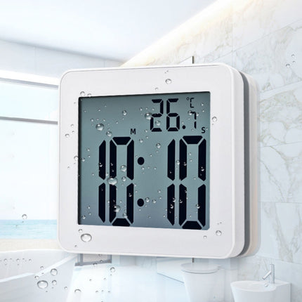 Waterproof Wall Clock LCD Bathroom Clock Kitchen Electronic Alarm Clock-garmade.com