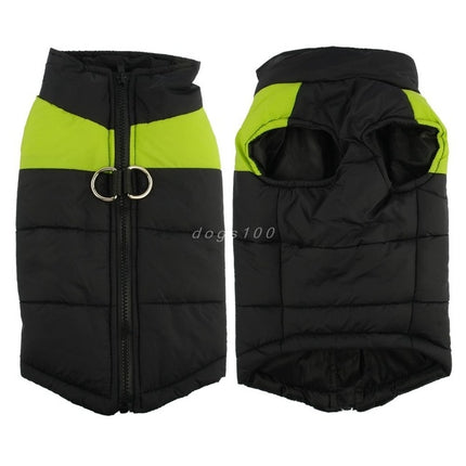 Waterproof Pet Dog Puppy Vest Jacket Chihuahua Clothing Warm Winter Dog Clothes Coat, Size:S(Green)-garmade.com