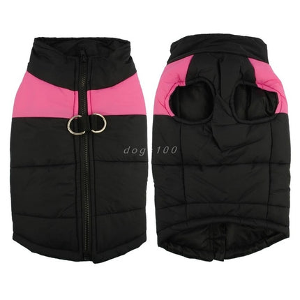 Waterproof Pet Dog Puppy Vest Jacket Chihuahua Clothing Warm Winter Dog Clothes Coat, Size:2XL(Pink)-garmade.com