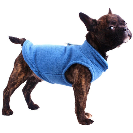 Winter Polar Flannel Pet Clothes French Bulldog Coat Pug Costumes Jacket for Dogs for Puppy Dogs, Size:S(Purple)-garmade.com