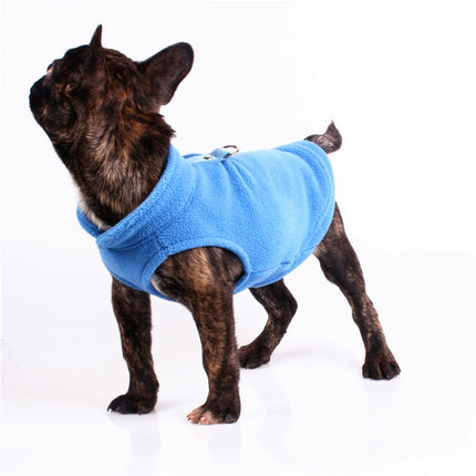 Winter Polar Flannel Pet Clothes French Bulldog Coat Pug Costumes Jacket for Dogs for Puppy Dogs, Size:S(Purple)-garmade.com