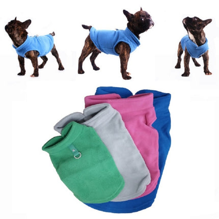 Winter Polar Flannel Pet Clothes French Bulldog Coat Pug Costumes Jacket for Dogs for Puppy Dogs, Size:S(Pink)-garmade.com