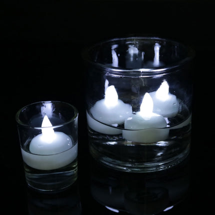 12 PCS Waterproof Candles SPA Shower Water Decorative Candle Lights LED Floating Candles(Cool White Light)-garmade.com