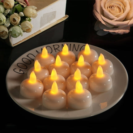 12 PCS Waterproof Candles SPA Shower Water Decorative Candle Lights LED Floating Candles(Yellow Light)-garmade.com